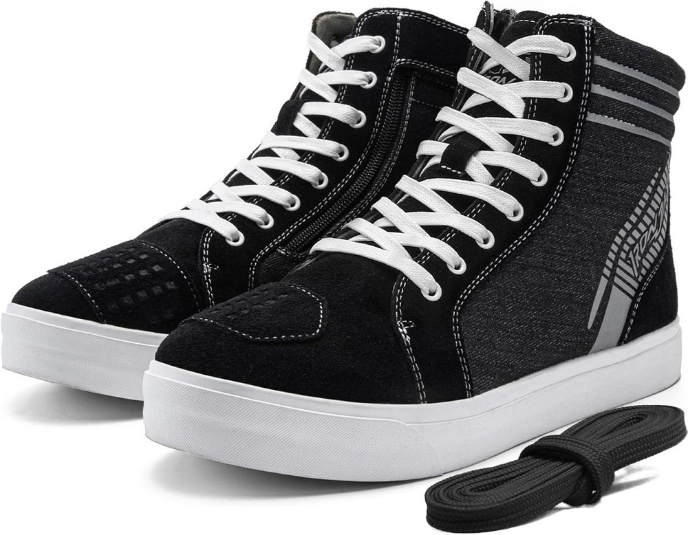 Чоловічі мотоботинки для міста дихаючі протиковзкі з боковою блискавкою підтримка щиколотки Київ - фото 1