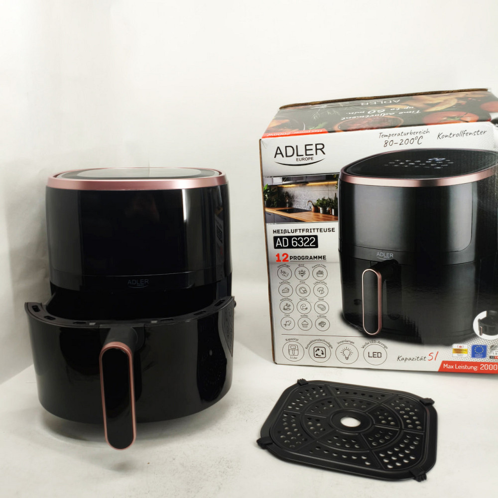 Електричний аерогриль для дому без олії Adler AD 6322 5Л 2000Вт, Мультипіч з функцією гриля ZS-10 Львів - фото 8