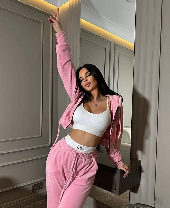 Жіночий прогулянковий костюм-трійка: кофта топ і штани велюр + мікродайвінг Рожевий, 42/44 Одеса - фото 4