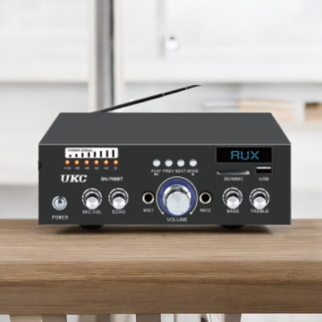 Універсальний підсилювач звуку AMP 799 BT з Bluetooth, USB, SD, FM радіо, AUX, пультом ДУ, стереосистема Одеса - фото 1