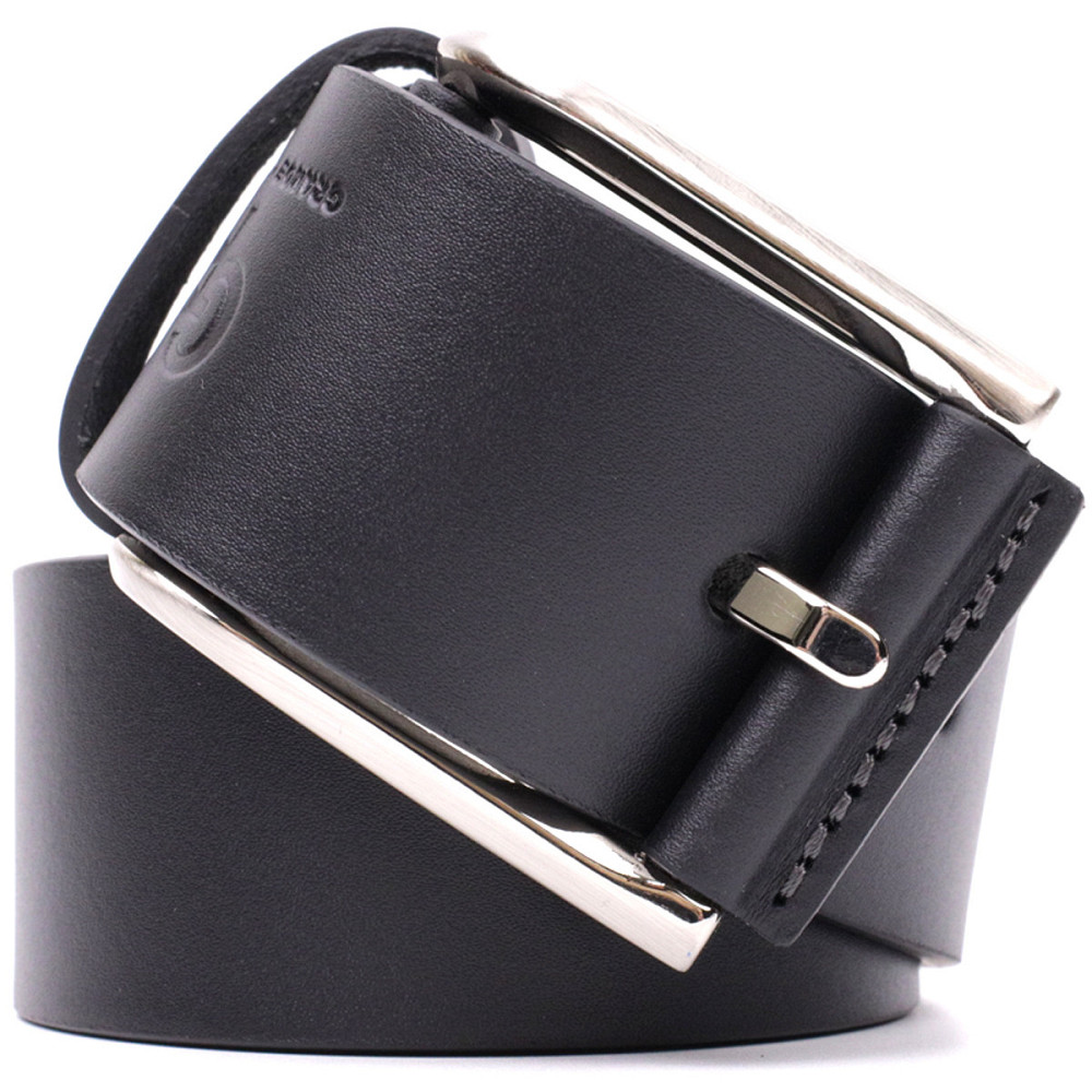 Якісний ремінь під джинси з натуральної шкіри GRANDE PELLE 11685 Чорний Київ - фото 7