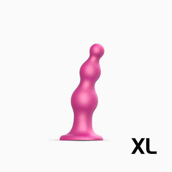 Насадка для страпона Strap-On-Me Dildo Plug Beads Framboise Metallic XL Sex Aura Київ