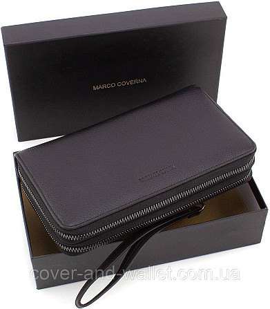 Солидный мужской клатч на две молнии из итальянской кожи Marco Coverna 5902B-1Q Киев - изображение 10