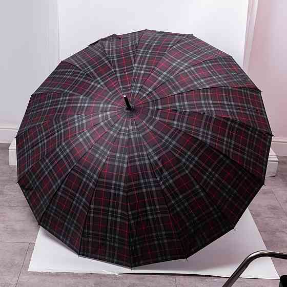 Классический зонт-трость полуавтомат из полиэстера 16 спиц диаметр 117 см Красный HP-23-4R Киев