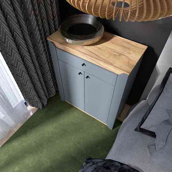 Тумба закритая Эверест Нордик-800 80х38х100 см Графит + Дуб крафт золотой (DTM-5530) Львов