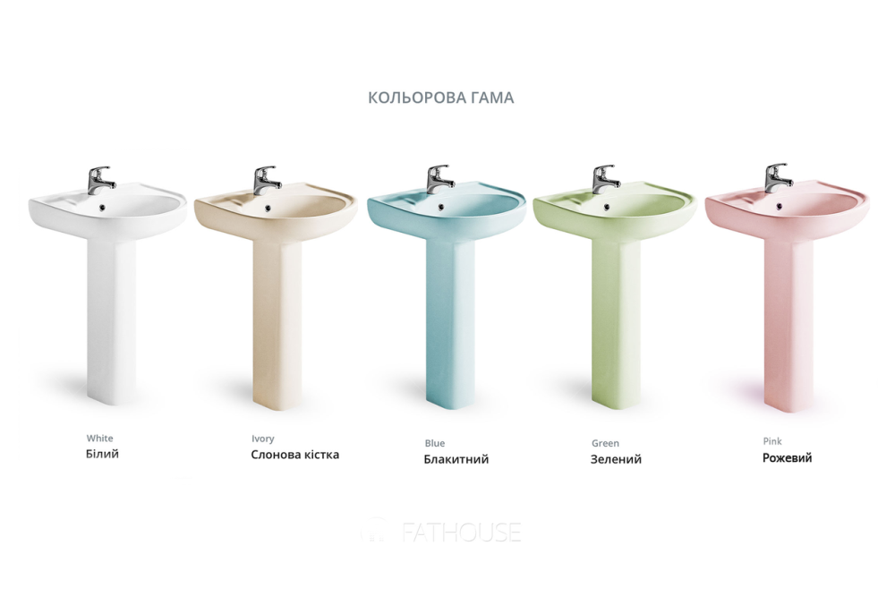 Комплект раковина + ножка RAK Ceramics Cynthia Wash Basin (57 см) Слоновая кость Киев - изображение 7