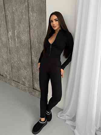 Женский теплый облегающий комбинезон пума Черный, 44/46 Одесса