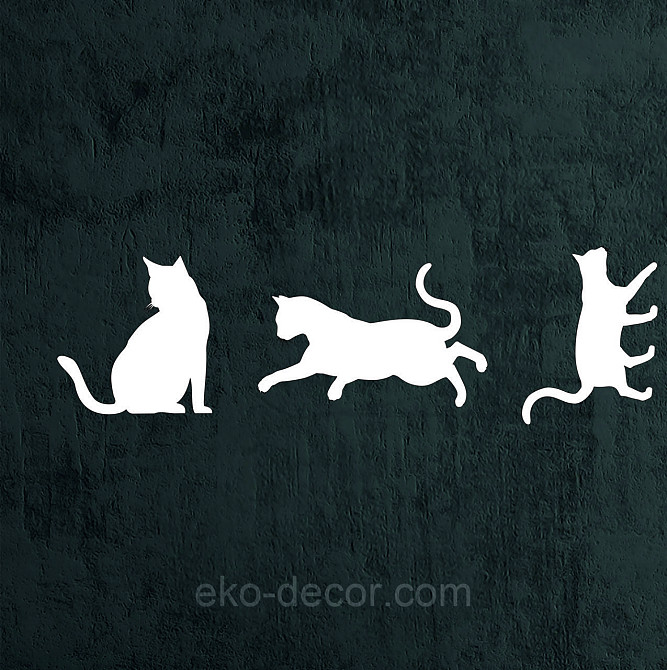 Декоративне настінне Панно «Коти», Декор на стіну 90*70 см. (3 шт.), Білий Київ - фото 10