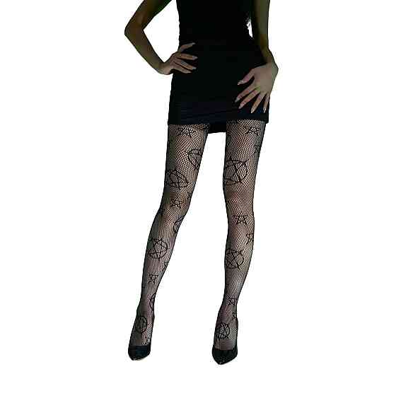 Колготи сітка з малюнком жіночі one size чорний Київ