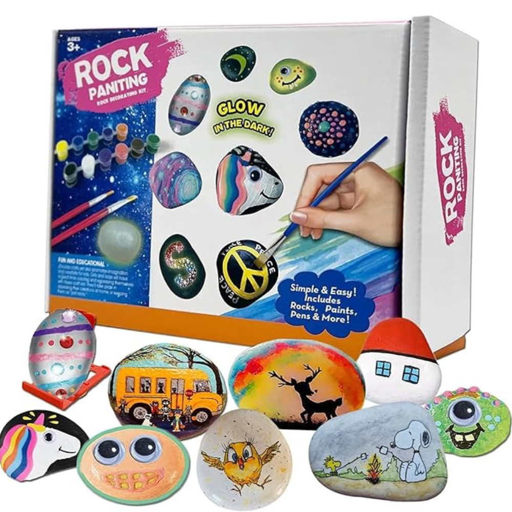 Творчий набір для малювання на камені: фарби, що світяться, пензлі, наклейки, комплект для хобі та дітей Кам'янець-Подільський - фото 7