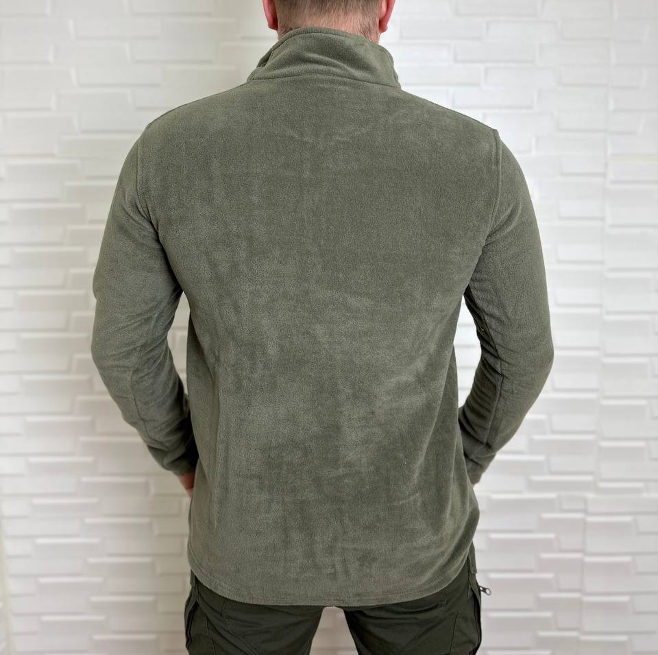 актична чоловіча флісова кофта реглан Bikatex Оливковий, 2XL Київ - фото 2