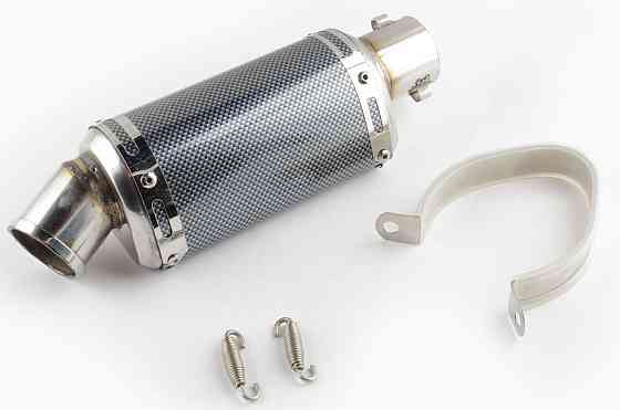 Глушитель (тюнинг) 175*88mm, креп. Ø48mm (нержавейка, овал, карбон черный, прямоток, mod:1) Мукачево