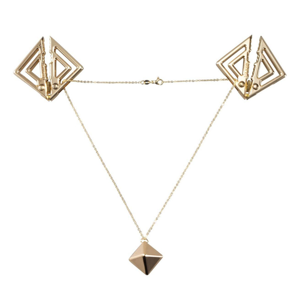 Затискачі для сосків із важкою підвіскою LOCKINK Adjustable Nipple Clamps with Heavy Pendant — Golden Sex Aura Київ - фото 1