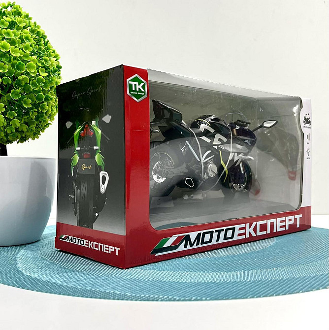 Мотоцикл металопластиковий звуки підсвічування гумові шини рухомі елементи 1:12 Чорний (BG 36-480) Чернігів - фото 9