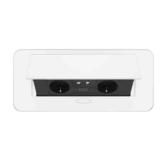 LIVOLO Меблева розетка потрійна LIVOLO біла, вбудована у стільницю, з USB 10 Вт, універсальною Киев