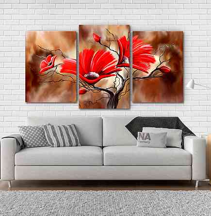 Модульная картина Абстракция Цветы Art-140_3 Киев