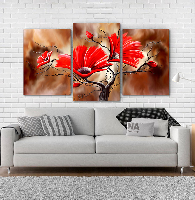 Модульная картина Абстракция Цветы Art-140_3 Киев - изображение 2