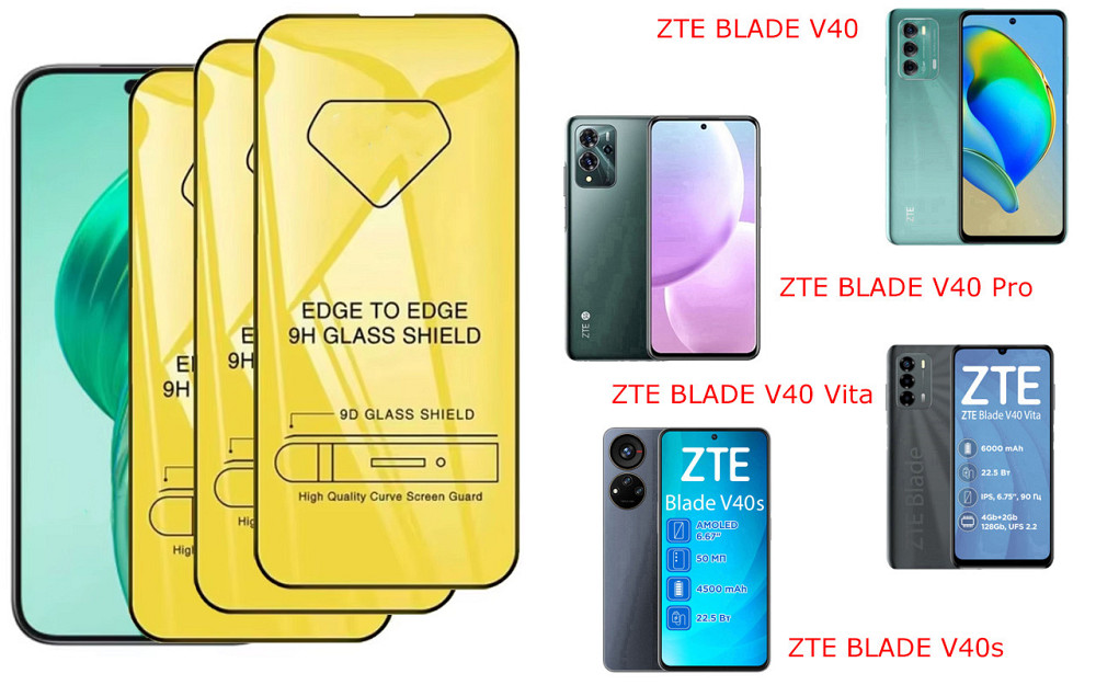 Захисне скло DefenzoGlass для ZTE BLADE V40, V40 Pro, V40 Vita, V40s – подвійна міцність Київ - фото 1