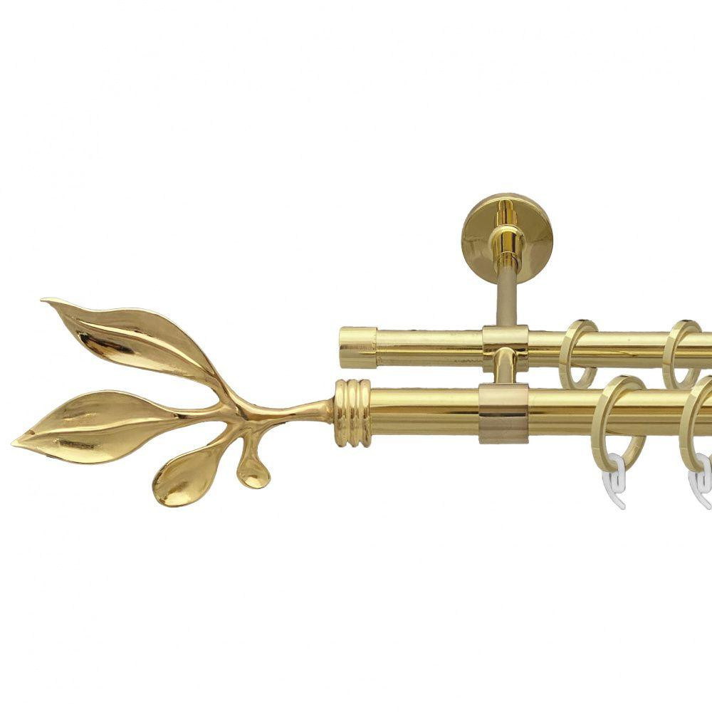 Карниз Orvit Баваро металевий дворядний закритий гладка труба кільце фасонне металеве  Золото 19\16 мм 300 см Львов - изображение 1