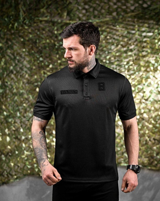 Тактическая футболка PATRIOT поло полиция черная  ВТ7422 Одесса - изображение 2