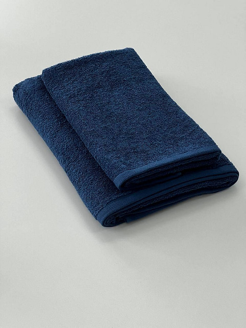 Рушник махровий Ideal Textile однотонний 50х90 см 360 г/м2 (56861134) Для рук та обличчя, синій Чернівці - фото 3