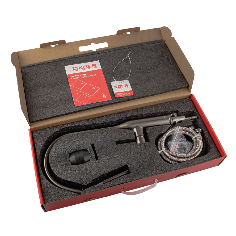 Кухонный смеситель KOER KI-70004-07 с выдвижным изливом из нержавеющей стали (KR3387) Харьков - изображение 3