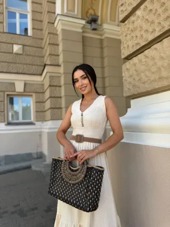 Муслиновое хлопковое сарафан из слоновой кости XS-S, новое с биркой Одесса