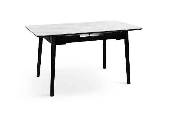 Стіл Нептун 110/140*75 чорний/керам біла Киев