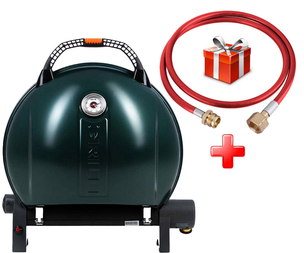 КОМПЛЕКТ Портативний переносний газовий гриль O-GRILL 900, зелений + шланг в подарунок! Код: 013371 Рівне - фото 1