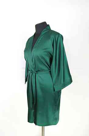 Халат жіночий шовковий під пояс довжина 90см Зелений 3XL/4XL Харків
