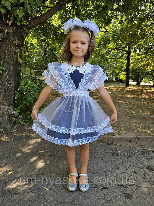 Комплект першокласниці з фартухом сарафан трапеція з комірцем 116-146 Кривий Ріг - фото 4