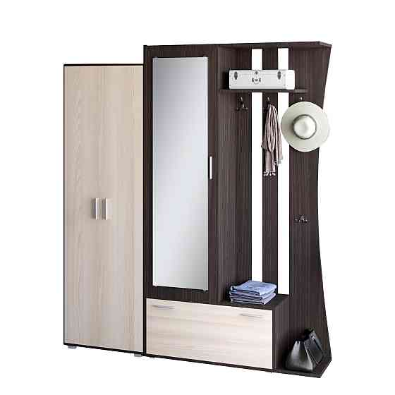 Прихожая Авео-2 Эверест с распашным шкафом ШП-1 венге + дуб молочный (DTM-2661) Львов