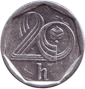 Монета 20 гелерів. 1993,96 рік, Чехія. (АС) Полтава - фото 1