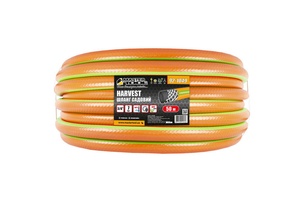 MASTERTOOL Шланг садовий для поливу MASTERTOOL "HARVEST" ¾" 50 м помаранчевий 92-1049 Коломия - фото 2