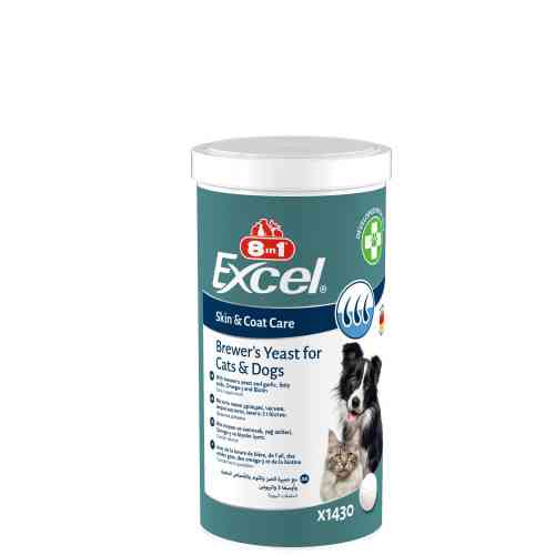 Вітаміни 8in1 Excel Brewers Yeast для собак та котів пивні дріжджі з часником для шкіри та шерсті 1430 шт Київ