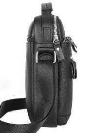 Кожаная мужская сумка-барсетка через плечо с ручкой черная Tiding Bag 78465 Каменское - изображение 10