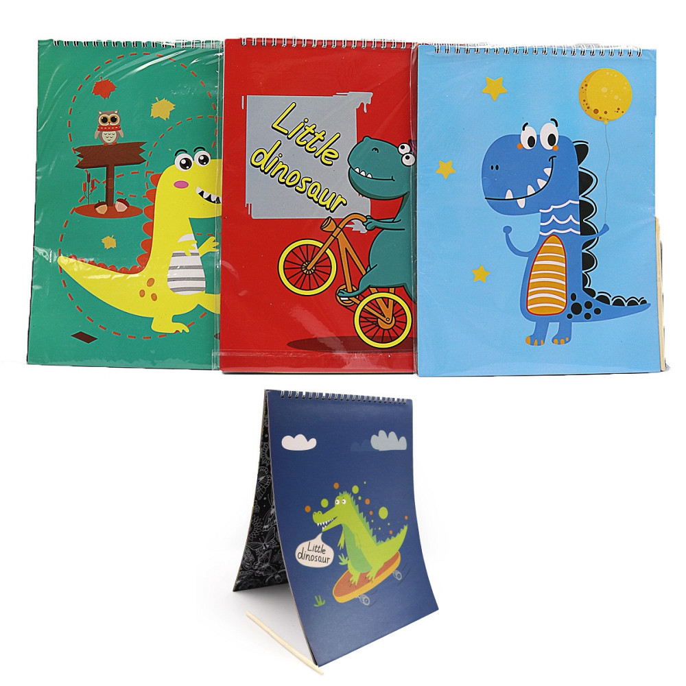 Скетчбук для гравюр В5 "Josef Otten" Дракончики, чорні сторінки + паличка, на спіралі, 21-8802-W, шт Київ - фото 1