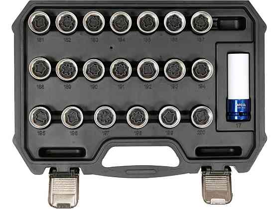 Торцеві головки до гвинтів колісних дисків авто OPEL YATO: з квадратом- 1/2", компл. 21 шт [5] Одеса