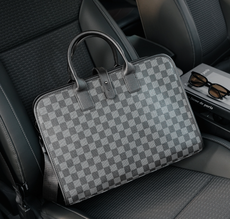 Чоловічий діловий портфель для документів, офісна сумка формат А4 стиль Луї Вітон клітинка ( 28588 ) Харків - фото 1