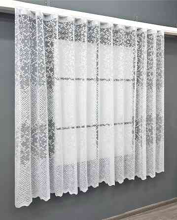 Короткая тюль, высота 1,6 м., жаккард цвет белый 1787т Киев