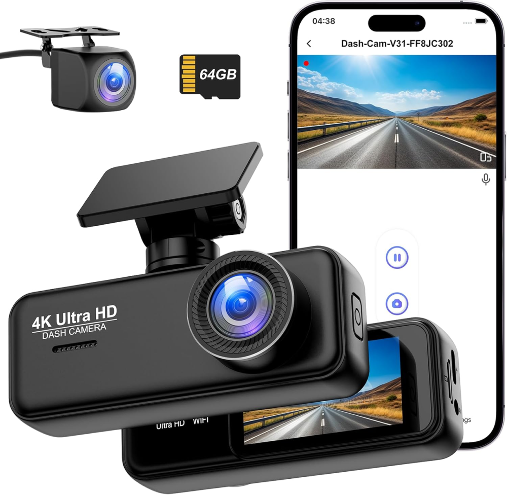 Автомобильный видеорегистратор Penemay V31 4K+1080P, 2 камеры, Wi-Fi, 64 ГБ, G-Sensor, 24/7 Parking, экран 1.97 Киев - изображение 2