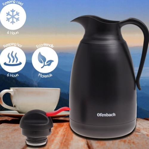 Термос "конференція" 2000мл нержавіюча сталь/пластик чорний Ofenbach 101333 Житомир - фото 4