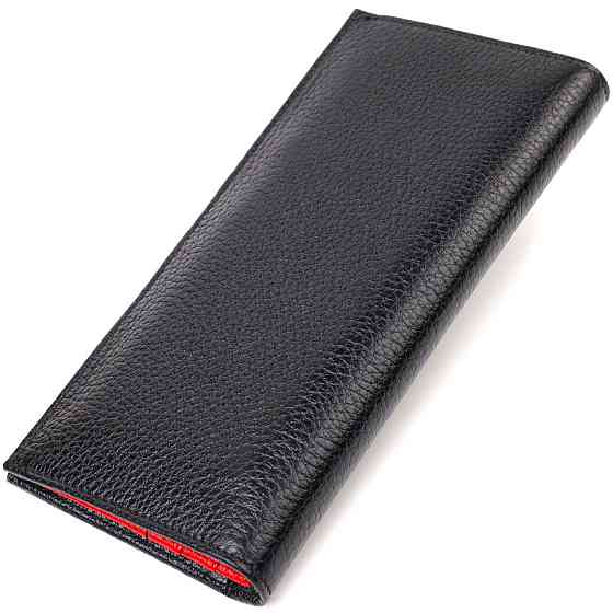 Вертикальний гаманець унісекс із натуральної шкіри CANPELLINI 21897 Чорний Київ