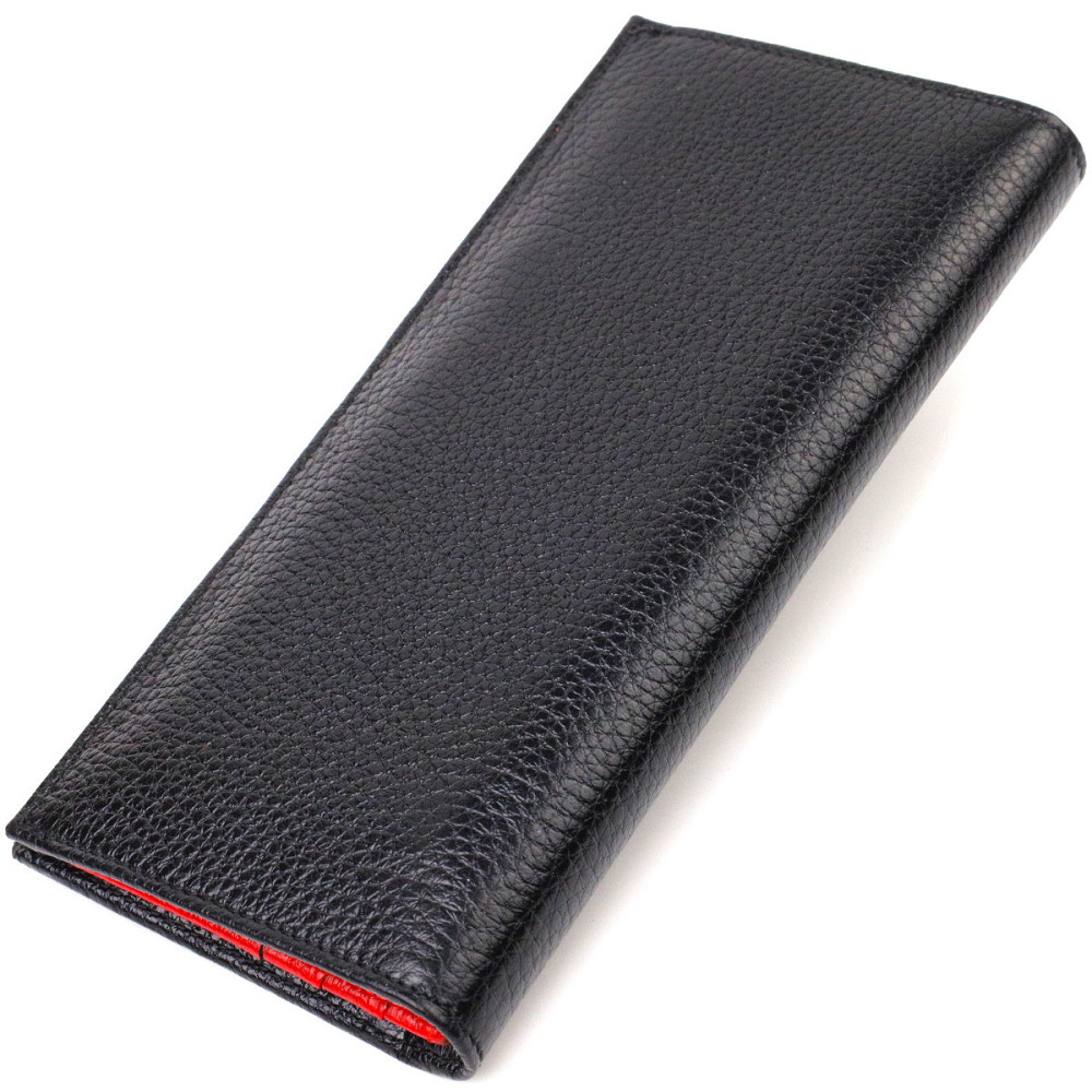 Вертикальний гаманець унісекс із натуральної шкіри CANPELLINI 21897 Чорний Київ - фото 2