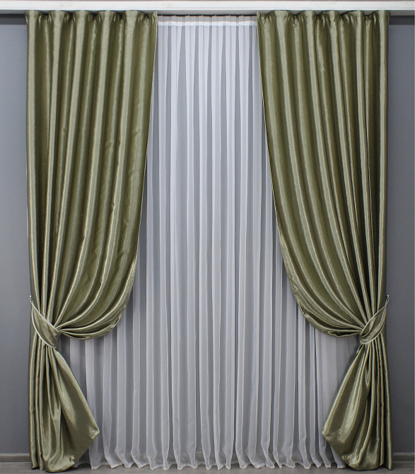 Шторная ткань софт цвет серо-бежевый 1458ш Киев - изображение 4