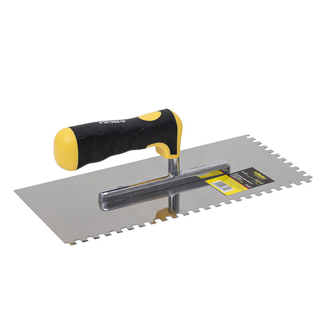 Гладилка неіржавка штукатурна Profi 280×130 мм з зубом 6 × 6 мм SIGMA (8327521) Київ - фото 2