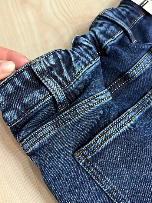 Джинси жіночі Derun 8226 утеплені палаццо на флісі з ременем сині, синій, З2, 32, 90 см, 115 см Київ - фото 4