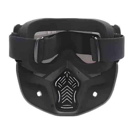 Мотоциклетна маска-окуляри RESTEQ затемнена — захисна маска-трансформер для мотоцикла, велосипеда, квадроцикла, лиж і сноуборду Київ