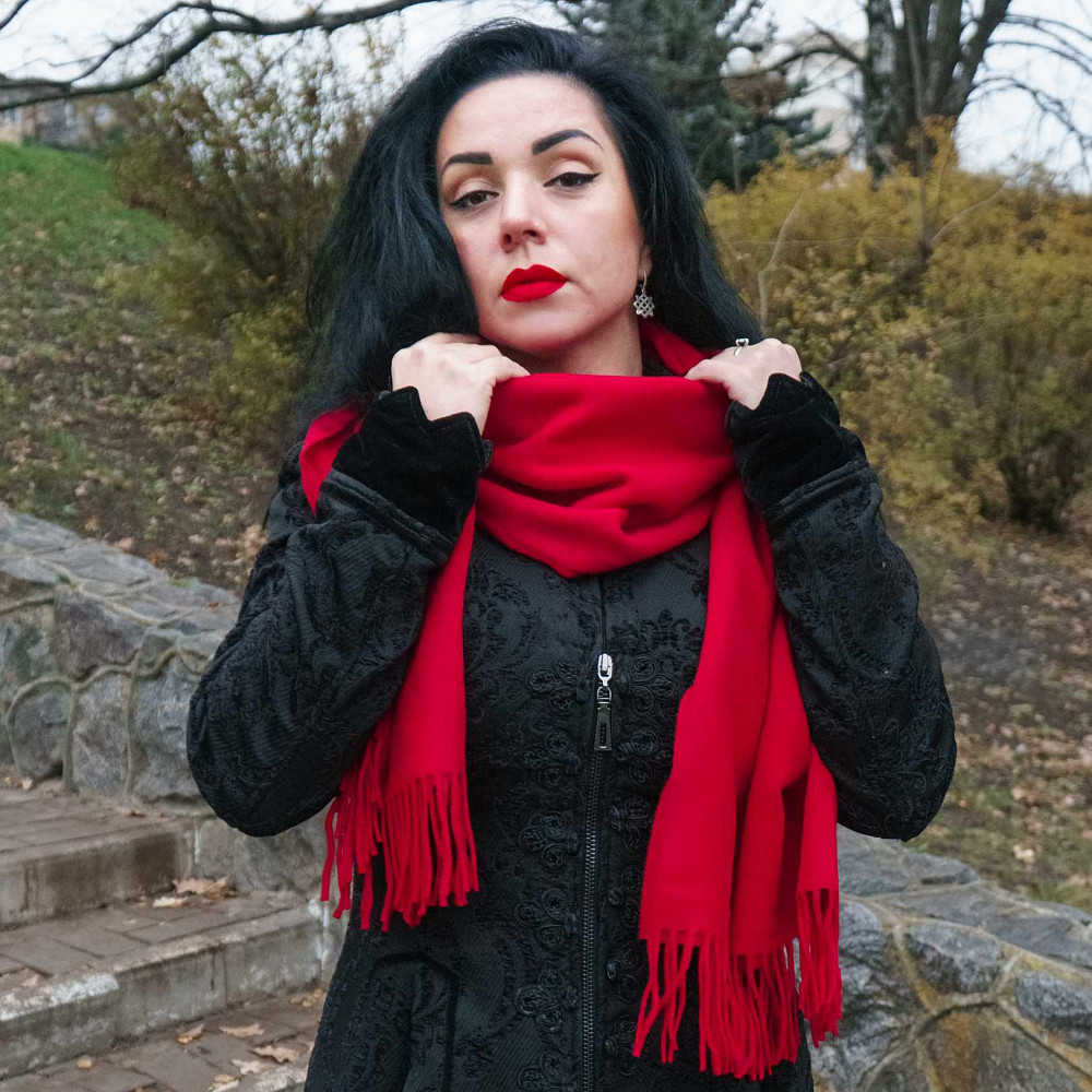 Шарф женский кашемировый 70х200 SAFALANO бордовый Сумы - изображение 2