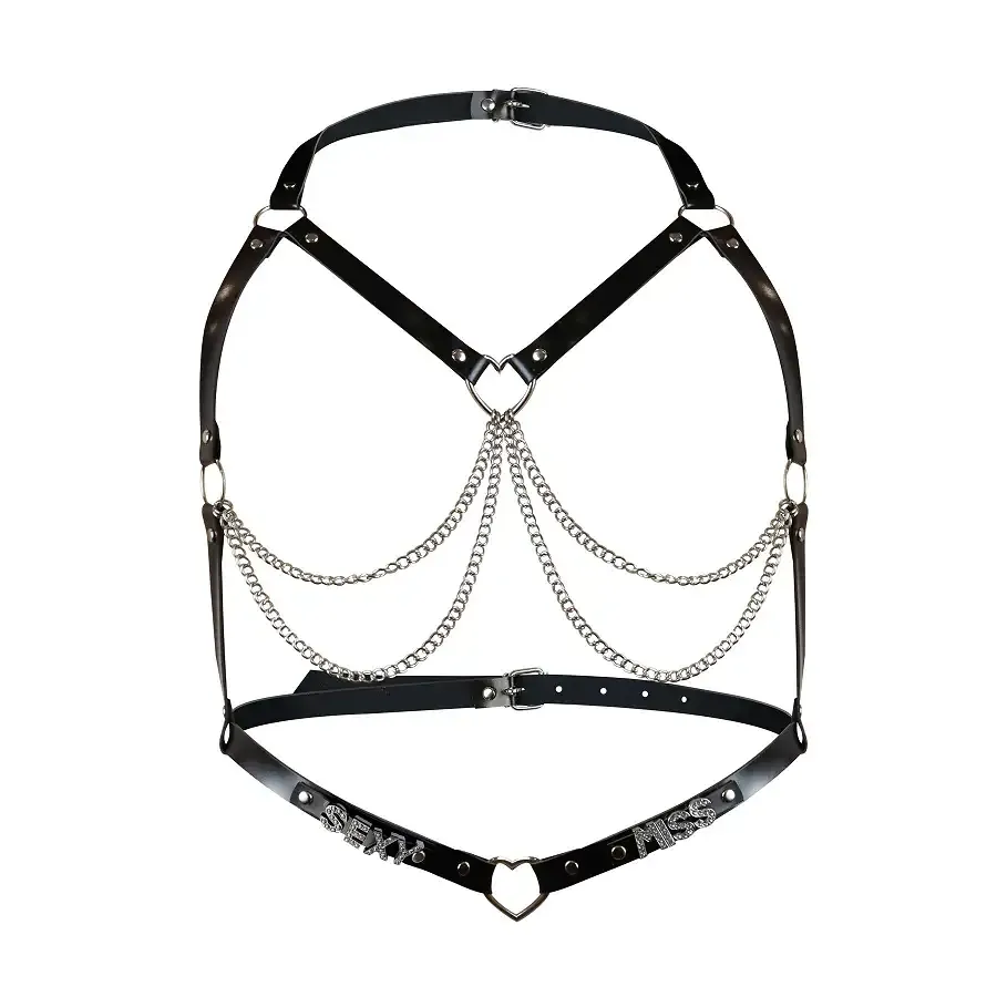 Жіноча портупея з натуральної шкіри Art of Sex - Miss Sexy, колір Чорний, розмір L-2XL Львов - изображение 3